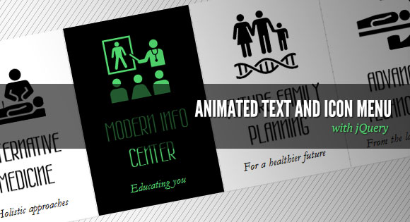 Animated Text and Icon Menu with jQuery